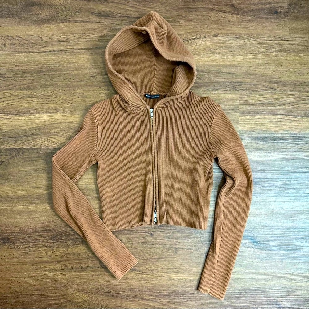 Brandy Melville Brown Arden Hoodie Jacket